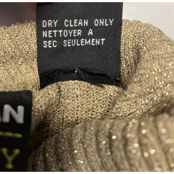 Diane Gilman for Soliloquy Gold Sparkle Turtleneck Size Large - Picture 3 of 5